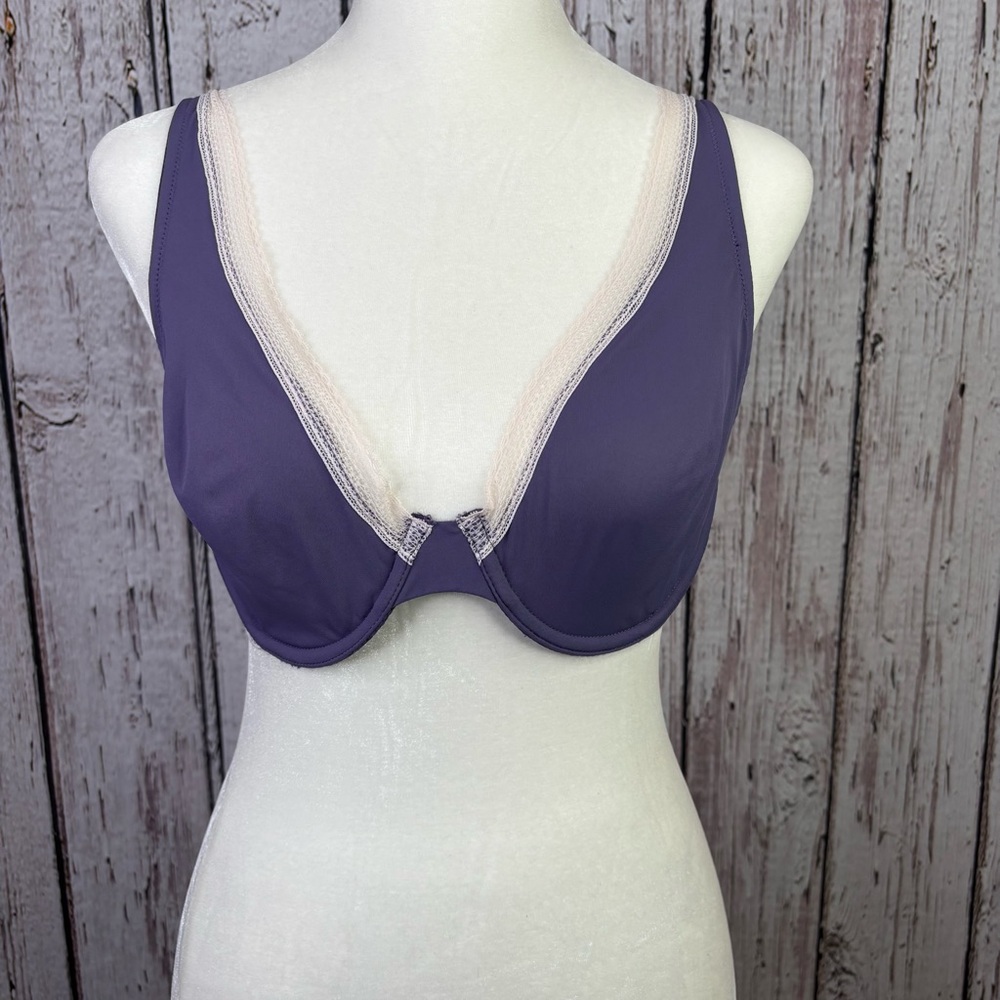 Victoria’s Secret Purple Unlined Demi Bra 32DD Adjustable‎ Straps Underwire